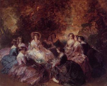 Franz Xavier Winterhalter : The Empress Eugenie Surrounded by her Ladies in Waiting 1855